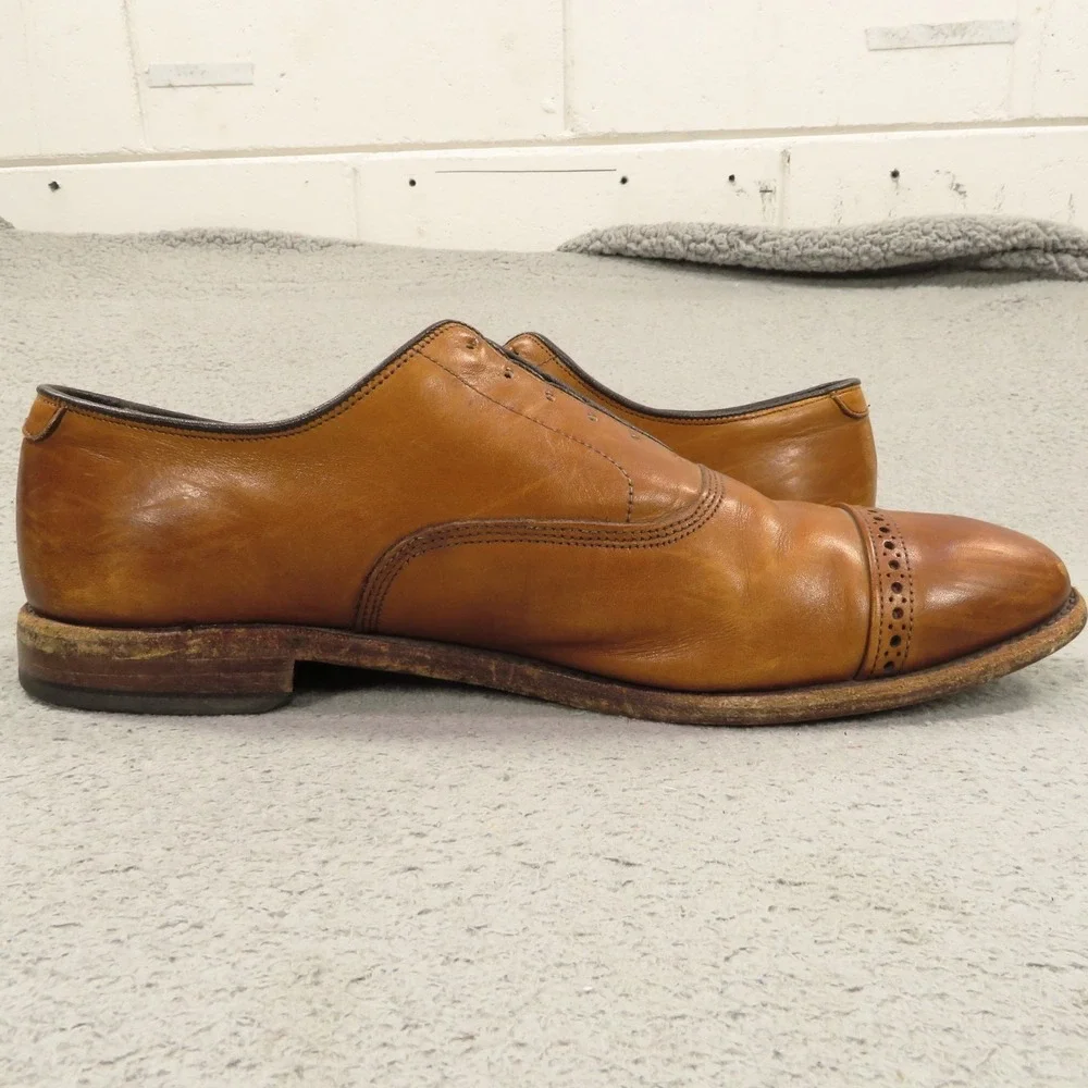Allen Edmonds Shoes Mens 12 D Fifth Avenue Walnut Cap Toe Leather Oxford 5th Ave